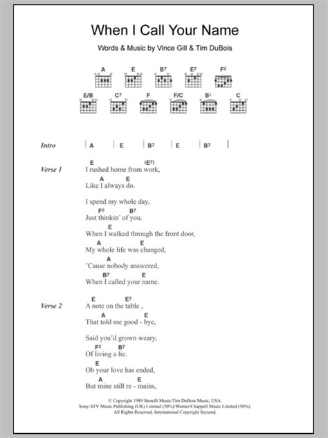 When I Call Your Name by Vince Gill - Guitar Chords/Lyrics - Guitar Instructor