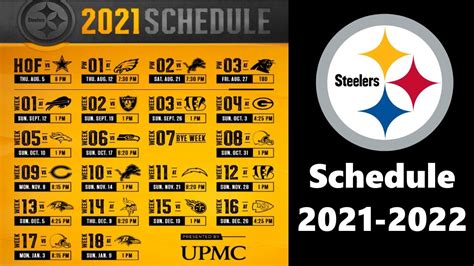 Pittsburgh Steelers Schedule Printable