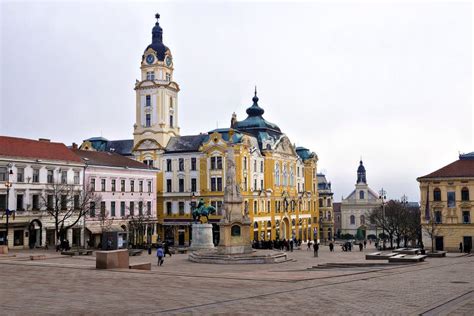 City Hall Square of Pecs in Hungary. Pecs, Hungary - World Heritage ...