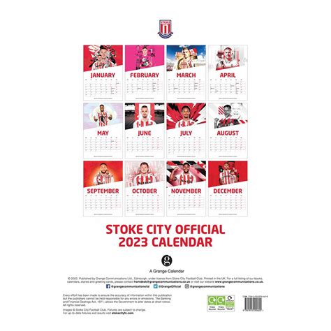 Stoke City FC A3 Calendar 2023 | Taylors Merchandise