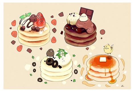 Original Characters Drawingchisanne Simple Backgrounds Food Digital Art ...