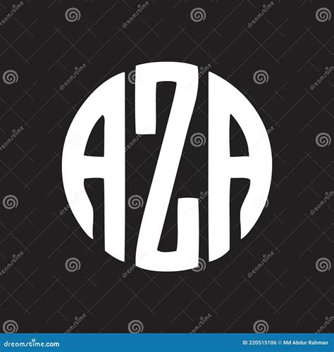 AZA Letter Logo Design on Black Background.AZA Creative Initials Letter Logo Concept Stock ...