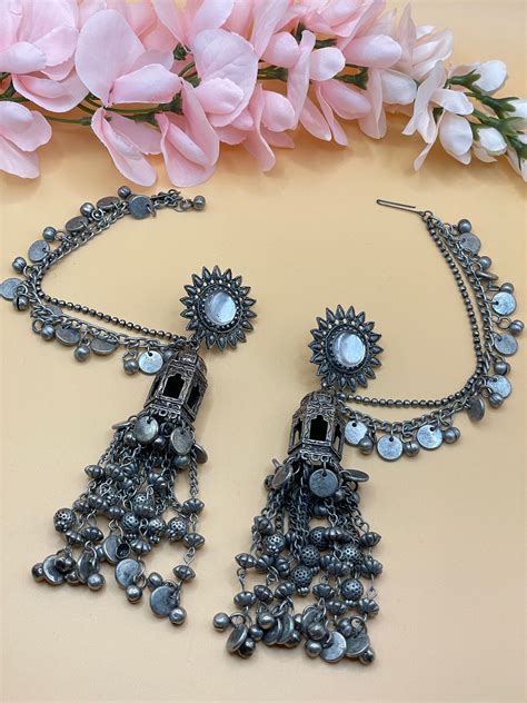 Kirti Oxidised Radha Krishna Bahubali Earrings | Pretty jewellery, Indian wedding jewelry sets ...