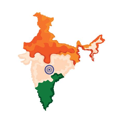 india flag in map 10350631 Vector Art at Vecteezy