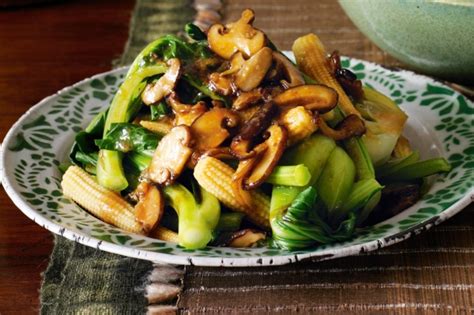 Asian Greens And Shiitake Mushrooms Recipe - Taste.com.au