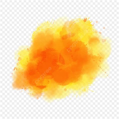 Smudge Brush PNG Transparent, Brush Splatter Smudge Watercolor Orange, Brush, Splash, Blooming ...