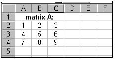 Excel & matrix operations :: Algebra Helper