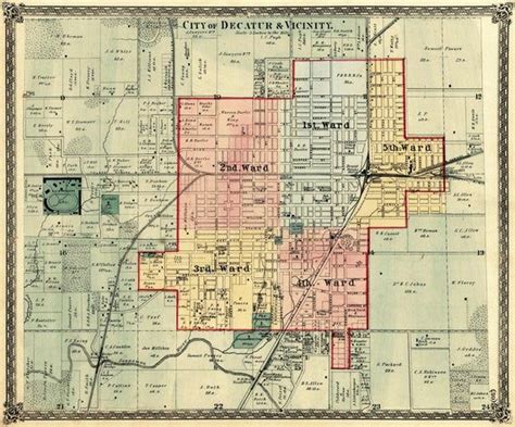 Decatur Map Map of Decatur and Vicinity Archival Print on - Etsy ...