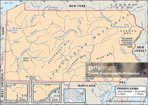 Physical Map Of Pennsylvania, Physical Map Of The State Of... News Photo - Getty Images