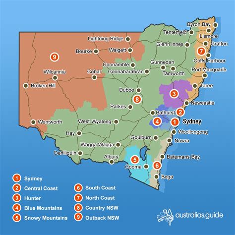 Large Detailed Map Of Nsw With Cities And Towns Australia New South | Images and Photos finder