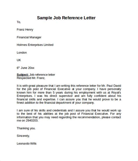 FREE 12+ Job Reference Letter Templates in PDF