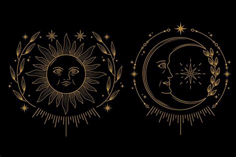 celestial moon and sun with face logo design 12202373 Vector Art at Vecteezy