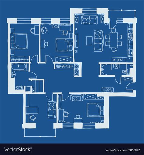 Architecture blueprint plan Royalty Free Vector Image