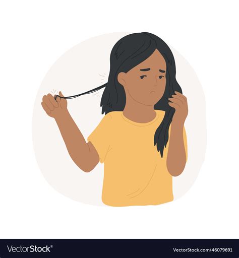 Hair twirling and pulling isolated cartoon Vector Image