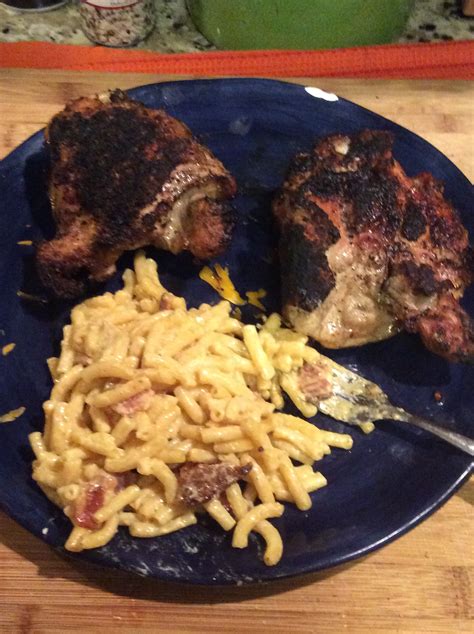 Salt block chicken w/ Mac & cheese — Big Green Egg - EGGhead Forum ...