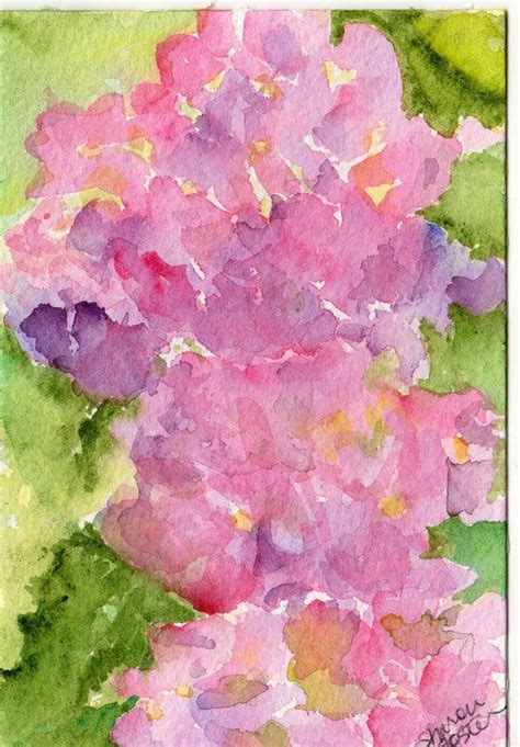 Pink Hydrangeas Watercolor Painting Original 4 X 6 | Etsy | Watercolor hydrangea, Watercolor ...