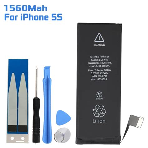 1560mAh For iPhone 5s Phone Rechargeable Li ion Battery Replacement ...