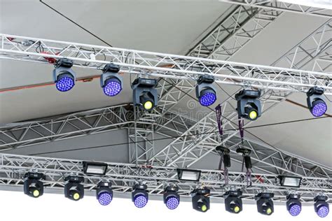 Concert Spotlights on Outdoor Stage Stock Image - Image of show, stage ...