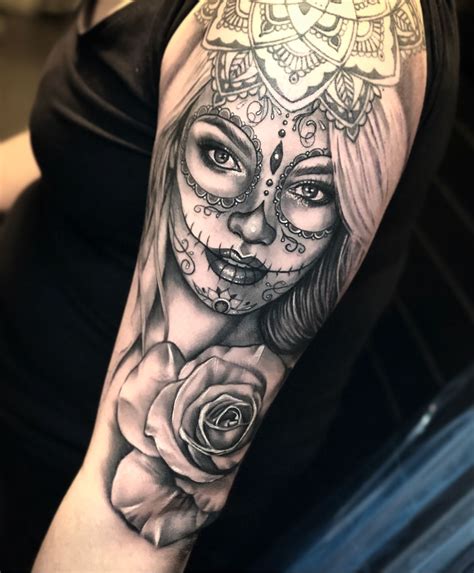 Tattoo sugarlady roses | Tatuagem katrina, Tatuagem, Tatuagem caveira mexicana