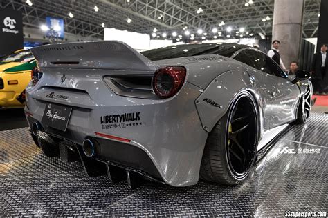 8 liberty walk ferrari 488 gtb tokyo auto salon 2017 rear side view ...