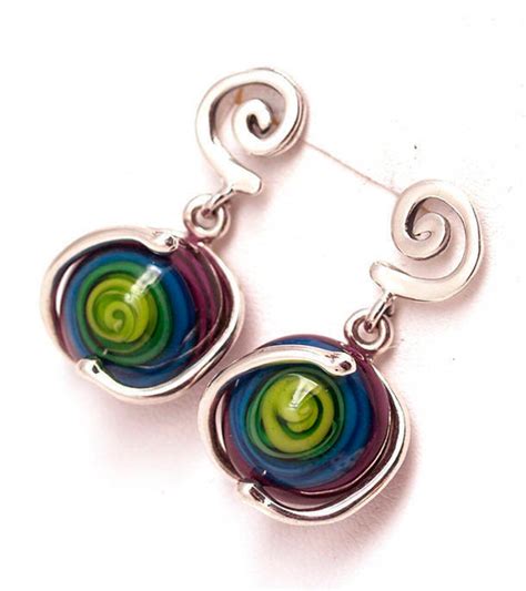 Glass Bead Earrings Lampwork Earrings Glass Bead Jewelry - Etsy