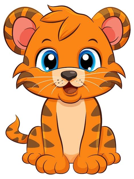 Free Vector | Little Cute Tiger Cartoon Character