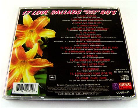 17 Love Ballads From The 80´s Cd Raro Como Nuevo 1998 | MercadoLibre