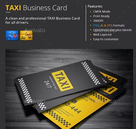 Taxi Cab Business Card Templates | Free & Premium PSD | Word | Ai ...