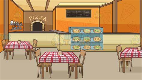 Inside A Pizzeria Background | Orange walls