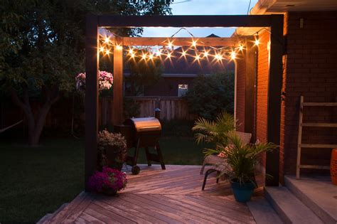 Hanging Outdoor String Lights On Pergola - Outdoor Lighting Ideas