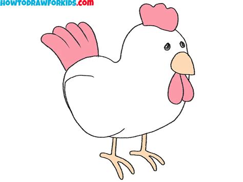 How to Draw a Cartoon Chicken - Easy Drawing Tutorial For Kids