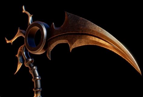 3D Black N Gold Scythe | CGTrader