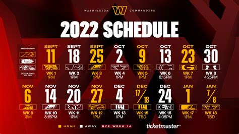 Washington Commanders release 2022 schedule