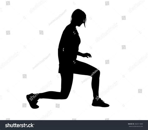 Silhouette Muscular Athletic Female Personal Trainer Stock Illustration ...