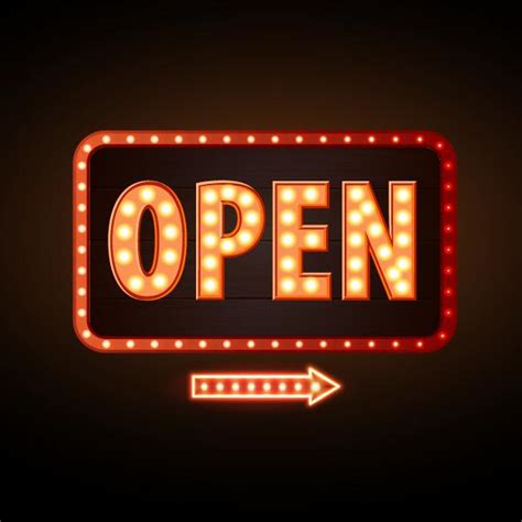 Neon open sign vector material 01 free download