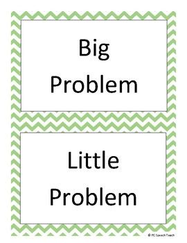 Big Problem Little Problem Task Cards by PC SPEECH TEACH | TpT