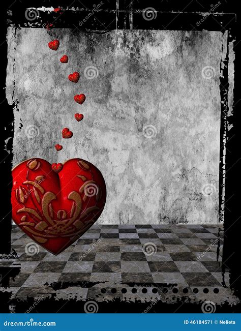 Gothic Heart Background Stock Illustration - Image: 46184571