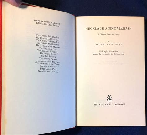 NECKLACE AND CALABASH; A Chinese Detective Story / by ROBERT VAN GULIK / WITH EIGHT ...