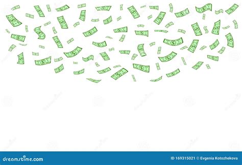 Money Rain Falling Isolated on a White Background Stock Vector - Illustration of fall, cartoon ...