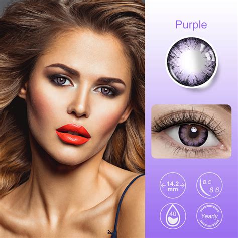 eveVeye Water Drop Purple Color Contact Lenses | 1 Year