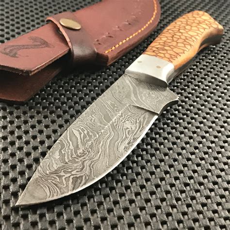 9.5" Real Damascus Steel Stonepath Skinning Knife