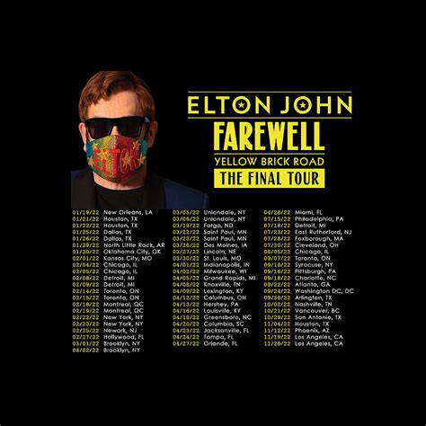 Elton John Farewell Yellow Brick Road The Final Tour Dates 2022 Ri81 Digital Art by Raisya ...