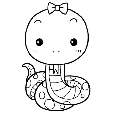Snake Animal Cartoon Doodle Kawaii Anime Coloring Page Cute Illustration Drawing Clip Art ...