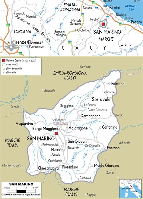 Maps of San Marino | Detailed map of San Marino in English | Tourist ...