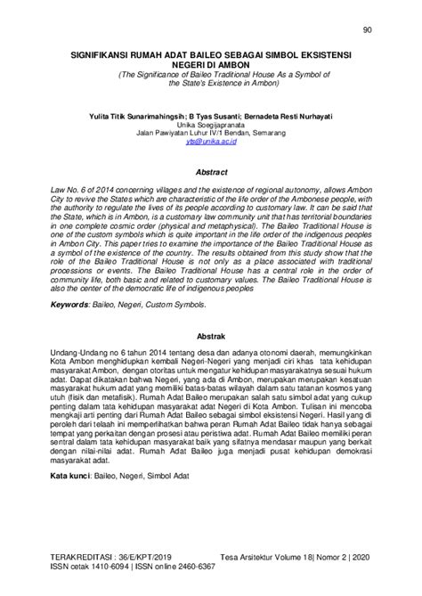 (PDF) Signifikansi Rumah Adat Baileo Sebagai Simbol Eksistensi Negeri di Ambon | B. TYAS SUSANTI ...