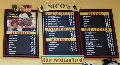 nico's mexican food tucson menu - Lot Of Things Newsletter Image Library