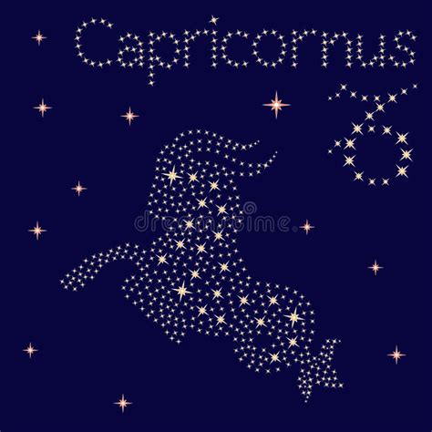 Zodiac Sign Capricornus On The Starry Sky Stock Vector - Illustration of astrology, animal ...