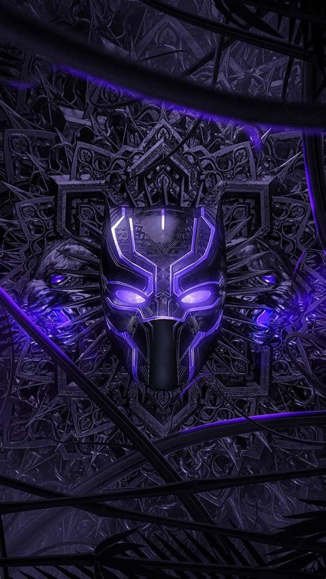 Black Panther Purple Vibranium Suit iPhone Wallpaper | Zwarte panter ...