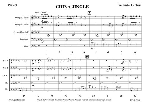 China Jingle (brass quintet) – music sheets download | Gustfuss Records