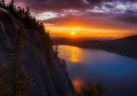 mountains, sunset, dusk, sky, clouds, colors, lake, river, water, reflections, beautiful | Pikist